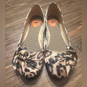 Rocket Dog Leopard Print Bow Ballet Flats - Size 7.5